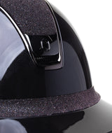 SAMSHIELD KASK MISS GLOSSY 2.0 / CRYSTAL FABRIC ANTIC PINK TOP FRONTAL / CZARNY - Samshield Equishop