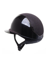 SAMSHIELD KASK MISS GLOSSY 2.0 / CRYSTAL FABRIC ANTIC PINK TOP FRONTAL / CZARNY - Samshield Equishop