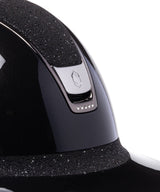 SAMSHIELD KASK MISS GLOSSY 2.0 / CRYSTAL FABRIC SWARO TOP FRONTAL / BLACK CHROME / 5 SWARO / CZARNY - Samshield Equishop