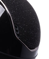 SAMSHIELD KASK MISS GLOSSY 2.0 / CRYSTAL FABRIC SWARO TOP FRONTAL / BLACK CHROME / 5 SWARO / CZARNY - Samshield Equishop