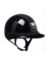 SAMSHIELD KASK MISS GLOSSY 2.0 / CRYSTAL FABRIC SWARO TOP FRONTAL / BLACK CHROME / 5 SWARO / CZARNY - Samshield Equishop