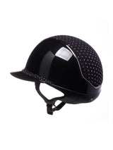 SAMSHIELD KASK MISS GLOSSY 2.0/CRYSTAL COMET TOP FRONTAL/CRYSTAL FABRIC BLK BLAZON/ CZARNY - Samshield Equishop