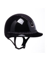 SAMSHIELD KASK MISS GLOSSY 2.0/CRYSTAL COMET TOP FRONTAL/CRYSTAL FABRIC BLK BLAZON/ CZARNY - Samshield Equishop