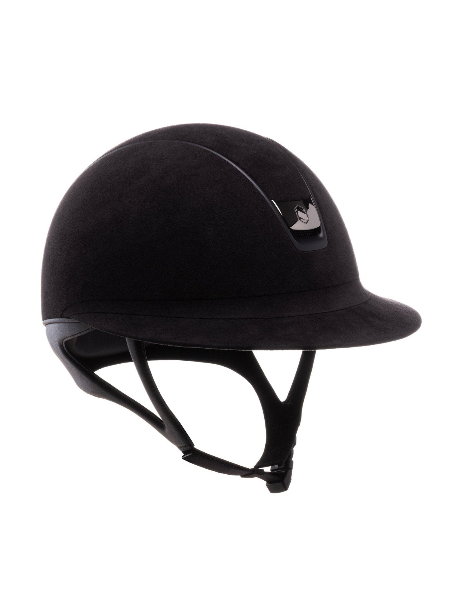SAMSHIELD KASK MISS PREMIUM 2.0 / CZARNA ALCANTARA / MAT BLACK / CHROME BLACK / CZARNY - Samshield Equishop