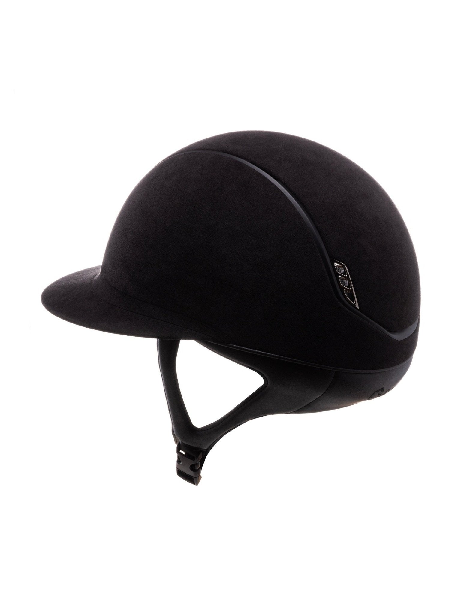 SAMSHIELD KASK MISS PREMIUM 2.0 / CZARNA ALCANTARA / MAT BLACK / CHROME BLACK / CZARNY - Samshield Equishop