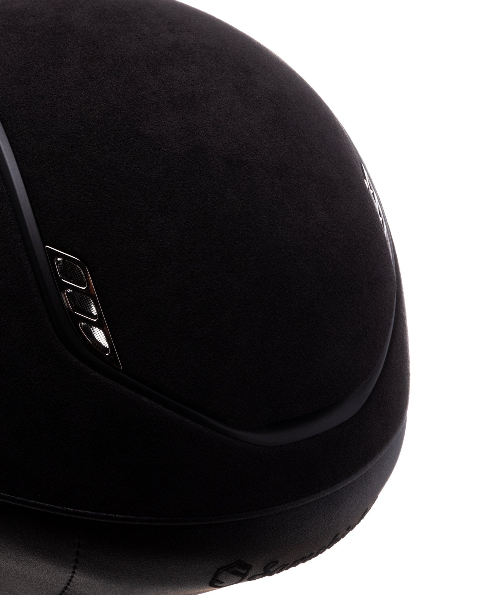 SAMSHIELD KASK MISS PREMIUM 2.0 / CZARNA ALCANTARA / MAT BLACK / CHROME BLACK / CZARNY - Samshield Equishop