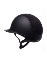 SAMSHIELD KASK MISS SHIELD 2.0 / ALCANTARA TOP FRONTAL / CRYSTAL FB BLASON / MAT BLK TRIM / CZARNY - Samshield Equishop