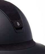 SAMSHIELD KASK MISS SHIELD 2.0 / ALCANTARA TOP FRONTAL / CRYSTAL FB BLASON / MAT BLK TRIM / CZARNY - Samshield Equishop