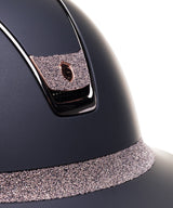 SAMSHIELD KASK MISS SHIELD 2.0 / CRYSTAL FABRIC ROSE GOLD BLAZON FRONTAL / BLACK CHROME / CZARNY - Samshield Equishop