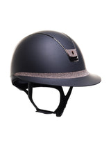 SAMSHIELD KASK MISS SHIELD 2.0 / CRYSTAL FABRIC ROSE GOLD BLAZON FRONTAL / BLACK CHROME / CZARNY - Samshield Equishop