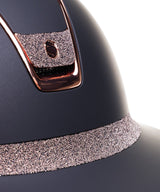 SAMSHIELD KASK MISS SHIELD 2.0 / CRYSTAL FABRIC ROSE GOLD BLAZON FRONTAL / ROSE GOLD CHROME / CZARNY - Samshield Equishop
