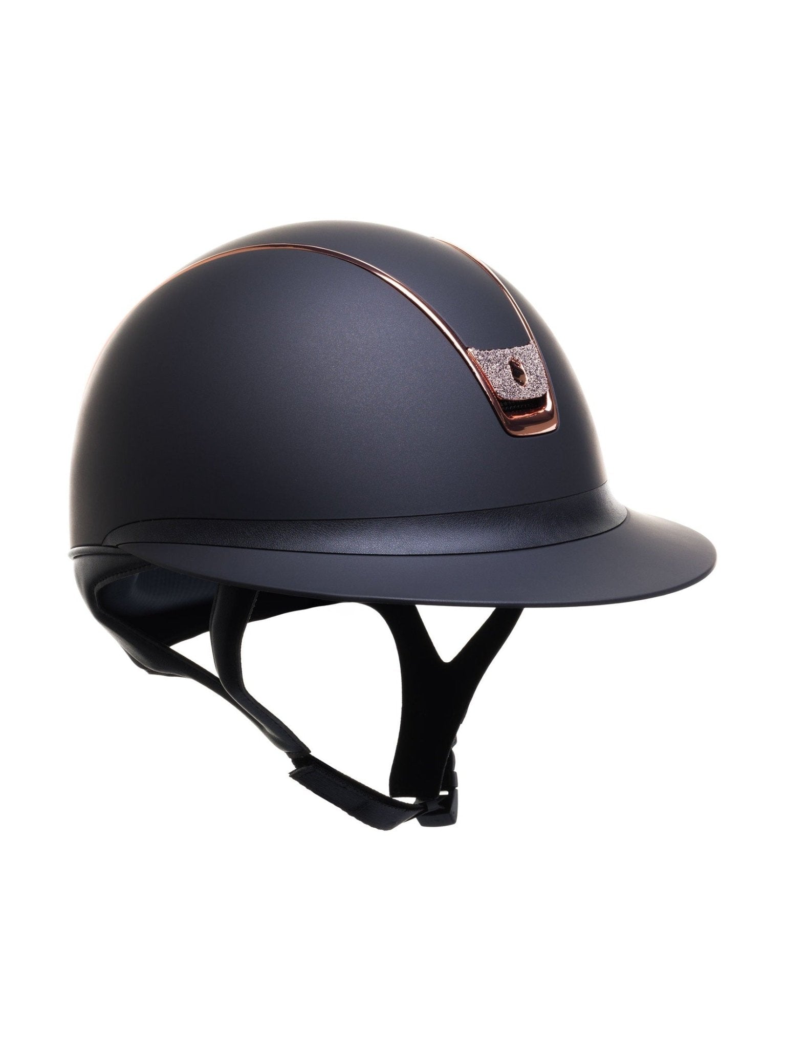 SAMSHIELD KASK MISS SHIELD 2.0 / CRYSTAL FABRIC ROSE GOLD BLAZON / ROSE GOLD CHROME / CZARNY - Samshield Equishop