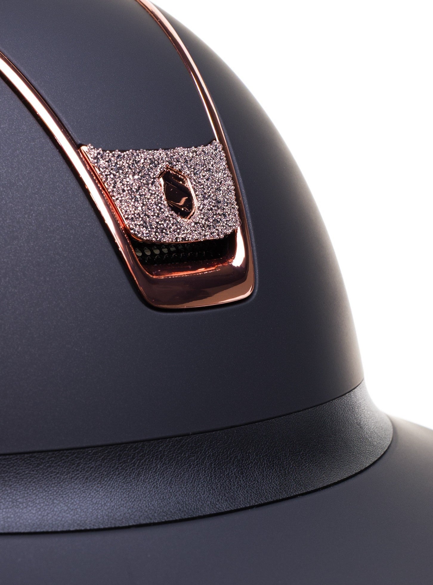 SAMSHIELD KASK MISS SHIELD 2.0 / CRYSTAL FABRIC ROSE GOLD BLAZON / ROSE GOLD CHROME / CZARNY - Samshield Equishop