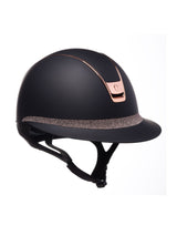 SAMSHIELD KASK MISS SHIELD 2.0 / CRYSTAL FABRIC ROSE GOLD FB / ROSE GOLD CHROME / CZARNY - Samshield Equishop