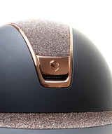 SAMSHIELD KASK MISS SHIELD 2.0 / CRYSTAL FABRIC ROSE GOLD TOP FRONTAL / ROSE GOLD CHROME / CZARNY - Samshield Equishop