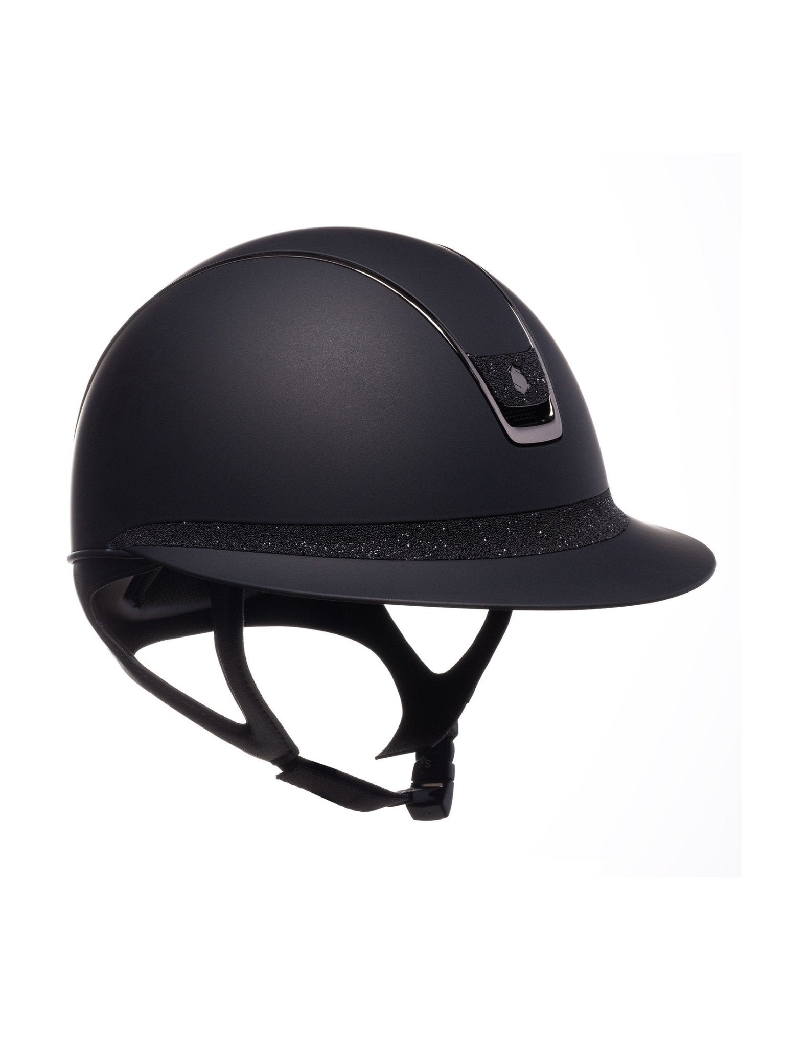 SAMSHIELD KASK MISS SHIELD 2.0 SHADOWMATT / CRYSTAL FABRIC BLACK / BLK CHROM / CRYS FAB BLACK / CZARNY - Samshield Equishop