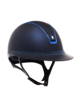 SAMSHIELD KASK MISS SHIELD 2.0 SHADOWMATT / CRYSTAL FABRIC BLUE / BLU CHROME / CRYS FAB BLUE / GRANATOWY - Samshield Equishop