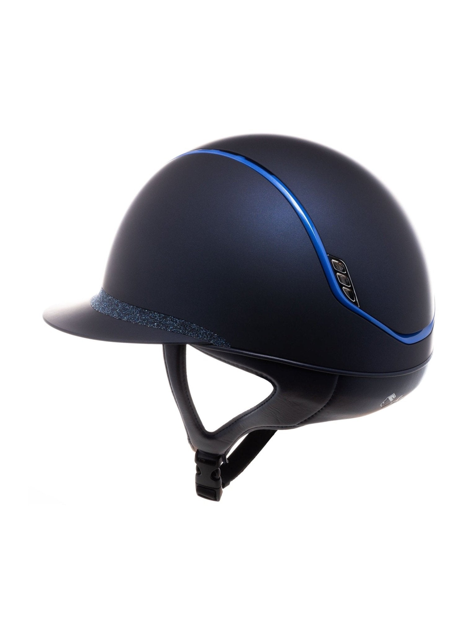 SAMSHIELD KASK MISS SHIELD 2.0 SHADOWMATT / CRYSTAL FABRIC BLUE / BLU CHROME / CRYS FAB BLUE / GRANATOWY - Samshield Equishop