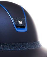 SAMSHIELD KASK MISS SHIELD 2.0 SHADOWMATT / CRYSTAL FABRIC BLUE / BLU CHROME / CRYS FAB BLUE / GRANATOWY - Samshield Equishop