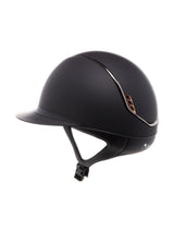 SAMSHIELD KASK MISS SHIELD 2.0 SHADOWMATT / CRYSTAL FABRIC PINK GOLD / CZARNY CHROME / CZARNY - Samshield Equishop
