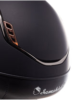 SAMSHIELD KASK MISS SHIELD 2.0 SHADOWMATT / CRYSTAL FABRIC PINK GOLD / CZARNY CHROME / CZARNY - Samshield Equishop