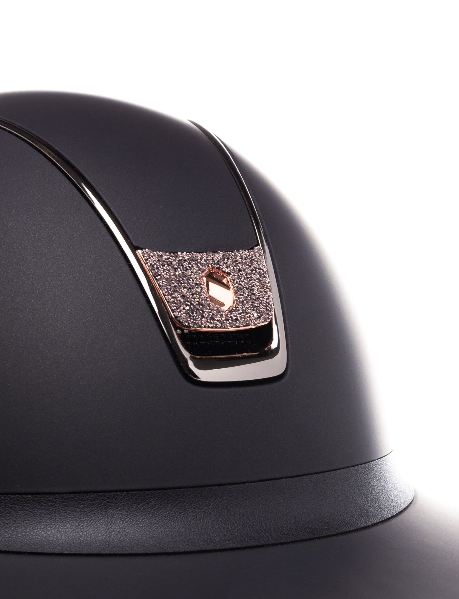 SAMSHIELD KASK MISS SHIELD 2.0 SHADOWMATT / CRYSTAL FABRIC PINK GOLD / CZARNY CHROME / CZARNY - Samshield Equishop
