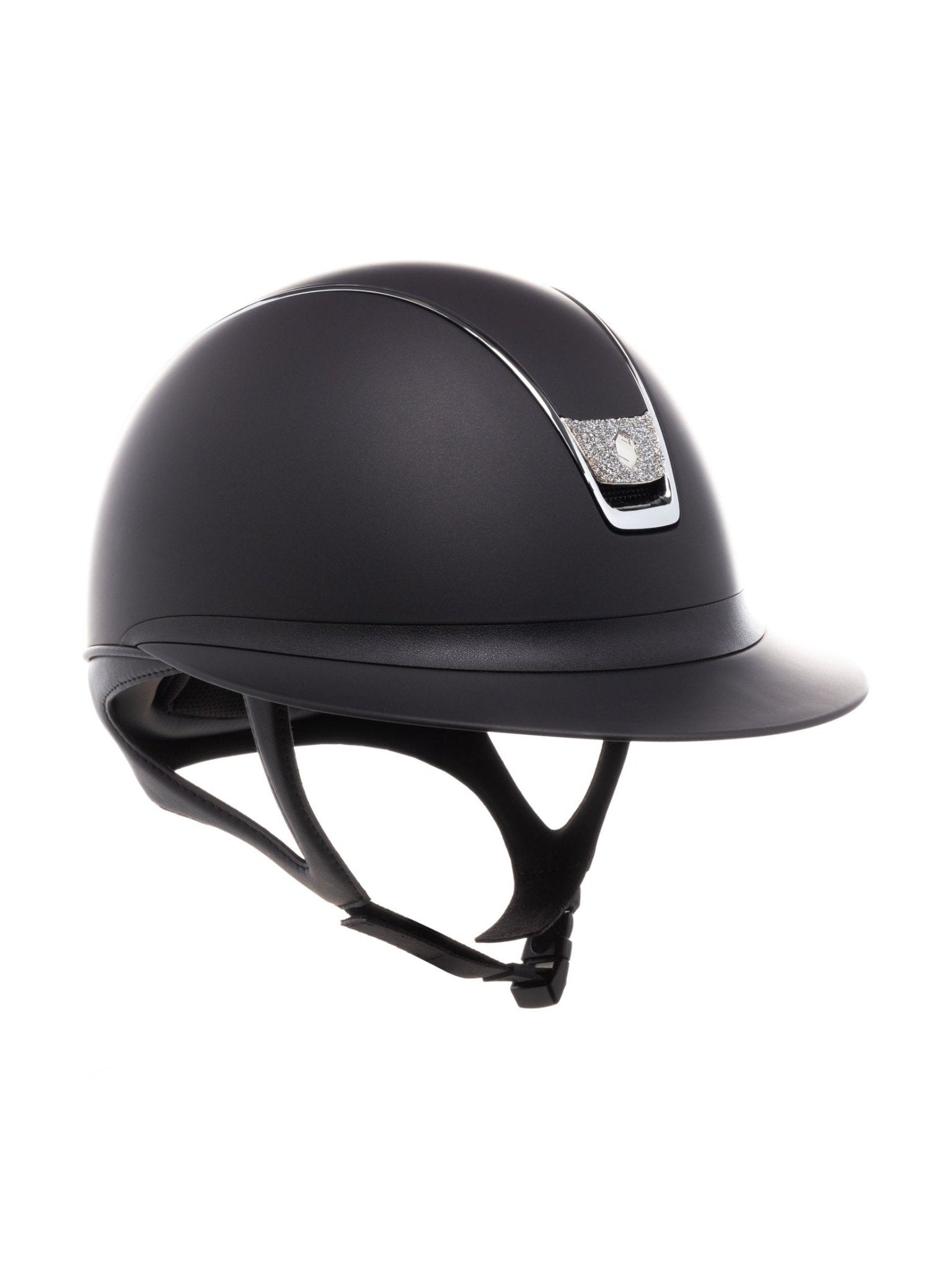 SAMSHIELD KASK MISS SHIELD 2.0 SHADOWMATT / CRYSTAL FABRIC SILVER / CHROME / CZARNY - Samshield Equishop