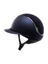 SAMSHIELD KASK MISS SHIELD 2.0 SHADOWMATT / FLOWER EMB BLUE / CRYST FAB SLV / GRANATOWY - Samshield Equishop