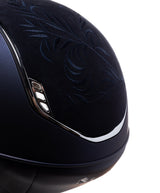 SAMSHIELD KASK MISS SHIELD 2.0 SHADOWMATT / FLOWER EMB BLUE / CRYST FAB SLV / GRANATOWY - Samshield Equishop