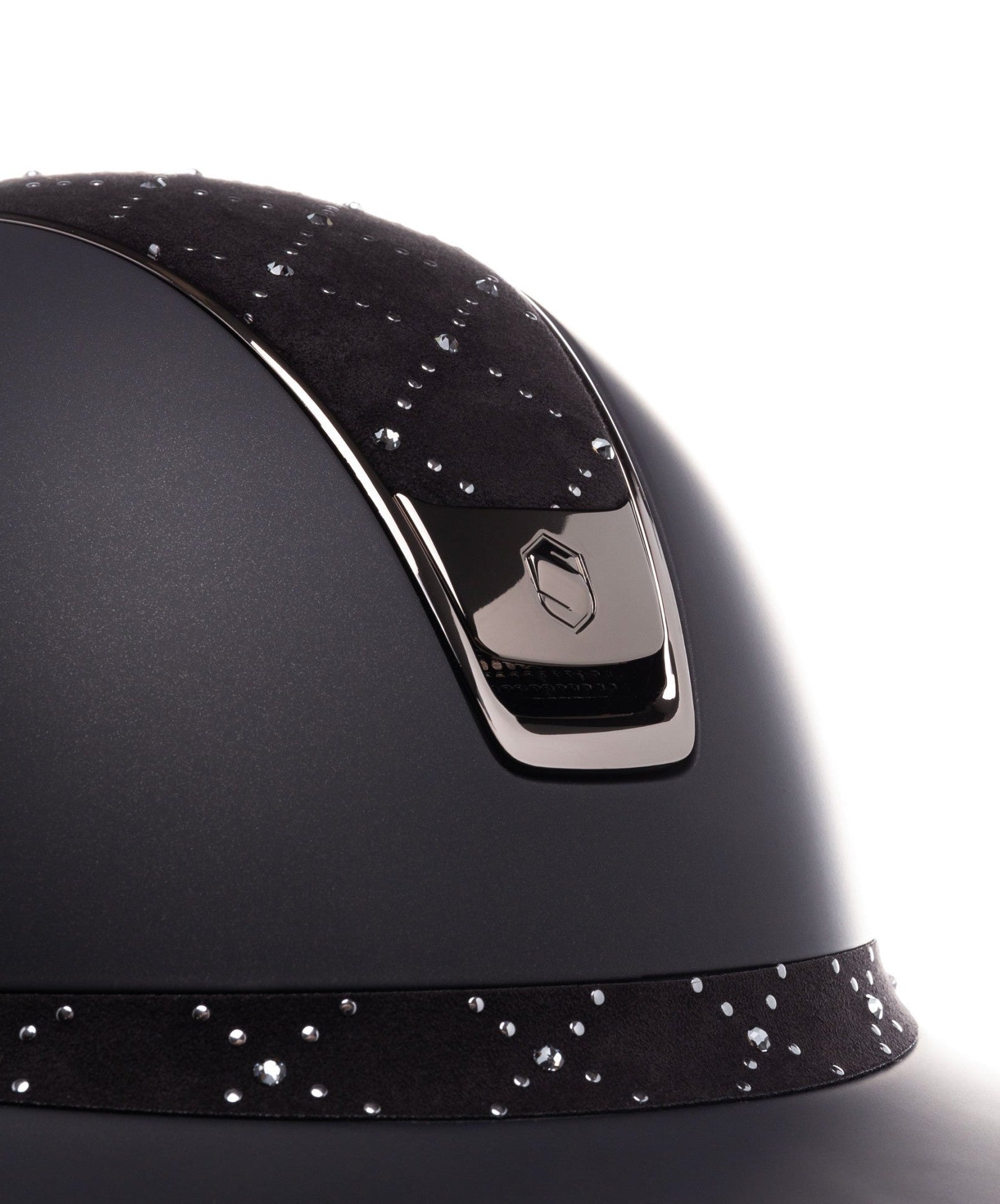 SAMSHIELD KASK MISS SHIELD 2.0 SHADOWMATT / LOZENGE SWARO BLK TOP FRONTAL / BLACK CHROME / CZARNY - Samshield Equishop