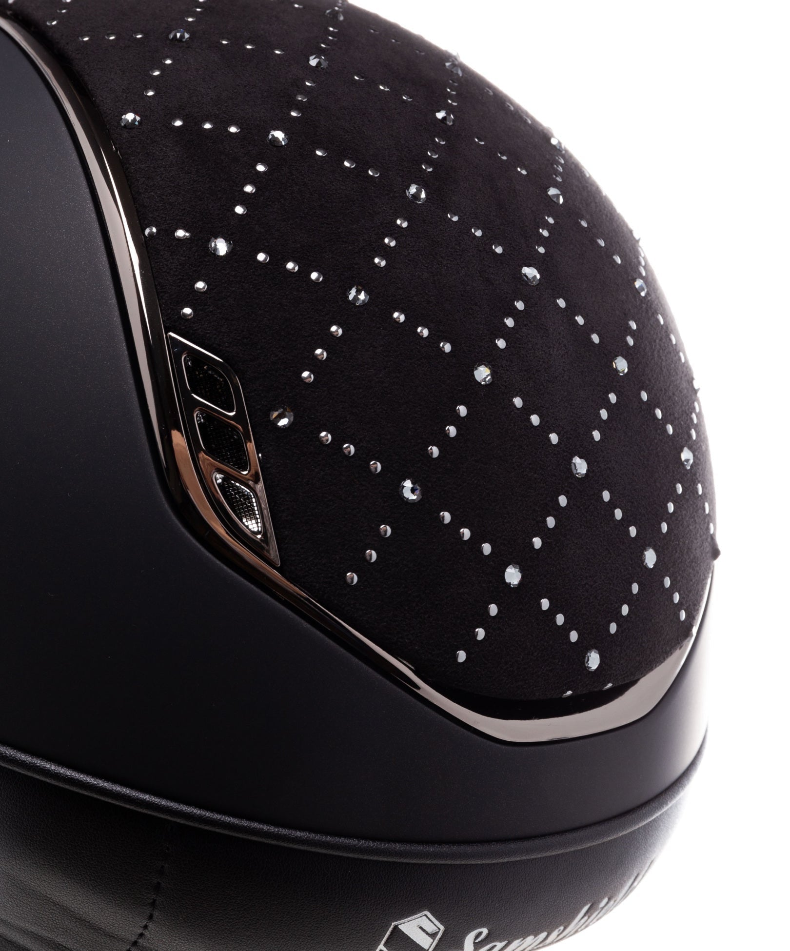 SAMSHIELD KASK MISS SHIELD 2.0 SHADOWMATT / LOZENGE SWARO BLK TOP FRONTAL / BLACK CHROME / CZARNY - Samshield Equishop