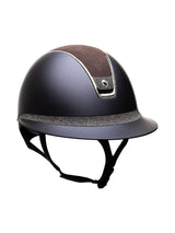 SAMSHIELD KASK MISS SHIELD 2.0 SHADOWMATT/SHINY CRYSTAL FABRIC GOLD/300 SWARO/ALCANTARA/BRĄZOWY - Samshield Equishop