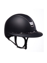 SAMSHIELD KASK MISS SHIELD 2.0/FLOWER SWARO JEWELRY FRONT/CHROME/TITANIUM TRIM/ CZARNY - Samshield Equishop