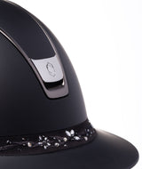 SAMSHIELD KASK MISS SHIELD 2.0/FLOWER SWARO JEWELRY FRONT/CHROME/TITANIUM TRIM/ CZARNY - Samshield Equishop