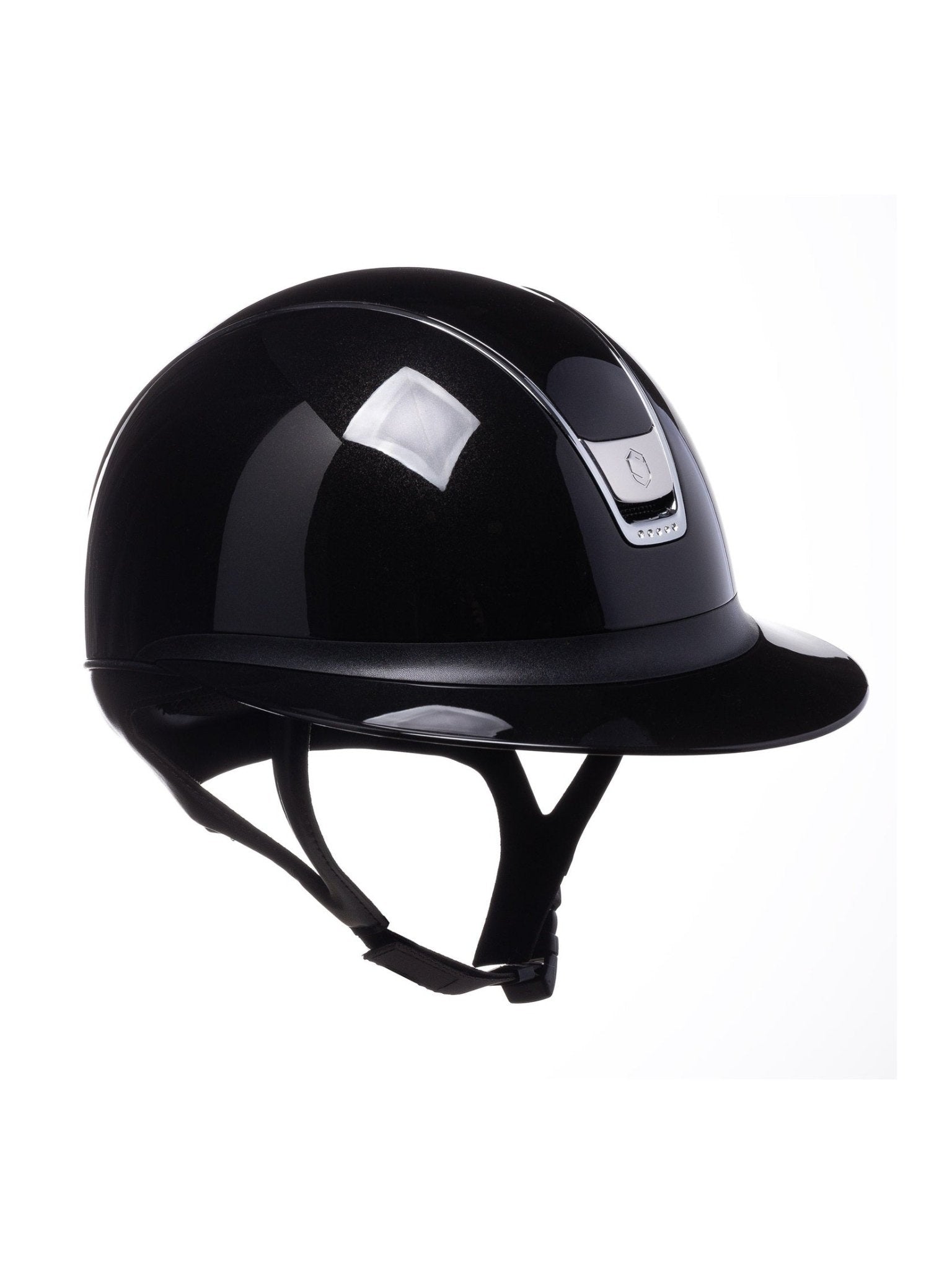 SAMSHIELD KASK MISS SHIELD SHADOWGLOSSY 2.0 / 5 SWAROVSKI / CHROME / CZARNY - Samshield Equishop