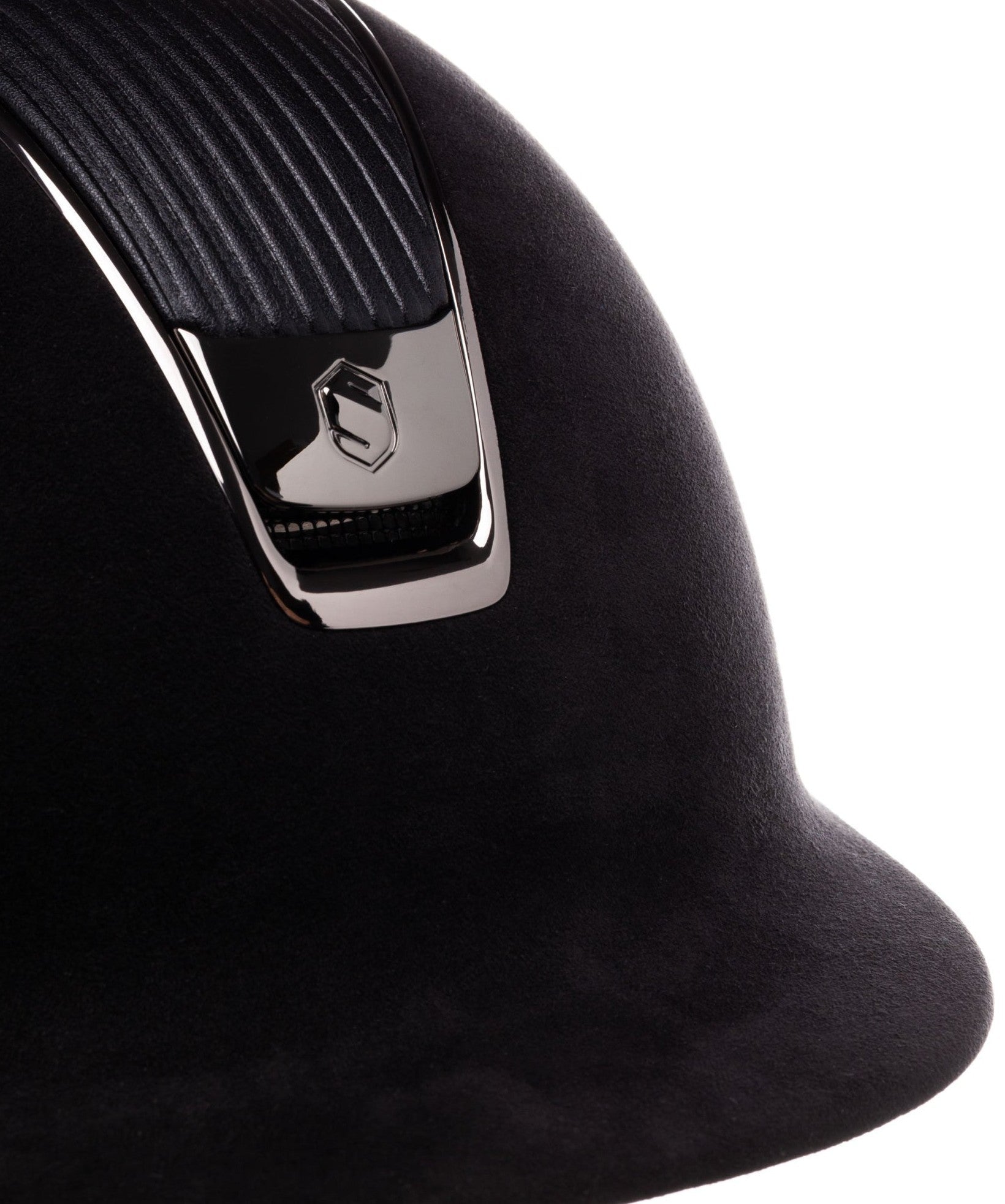 SAMSHIELD KASK PREMIUM 2.0 LEATHER BLACK TOP / CZARNY CHROM / CZARNY CHROM / CZARNY - Samshield Equishop