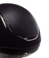 SAMSHIELD KASK PREMIUM 2.0 LEATHER BLACK TOP / CZARNY CHROM / CZARNY CHROM / CZARNY - Samshield Equishop