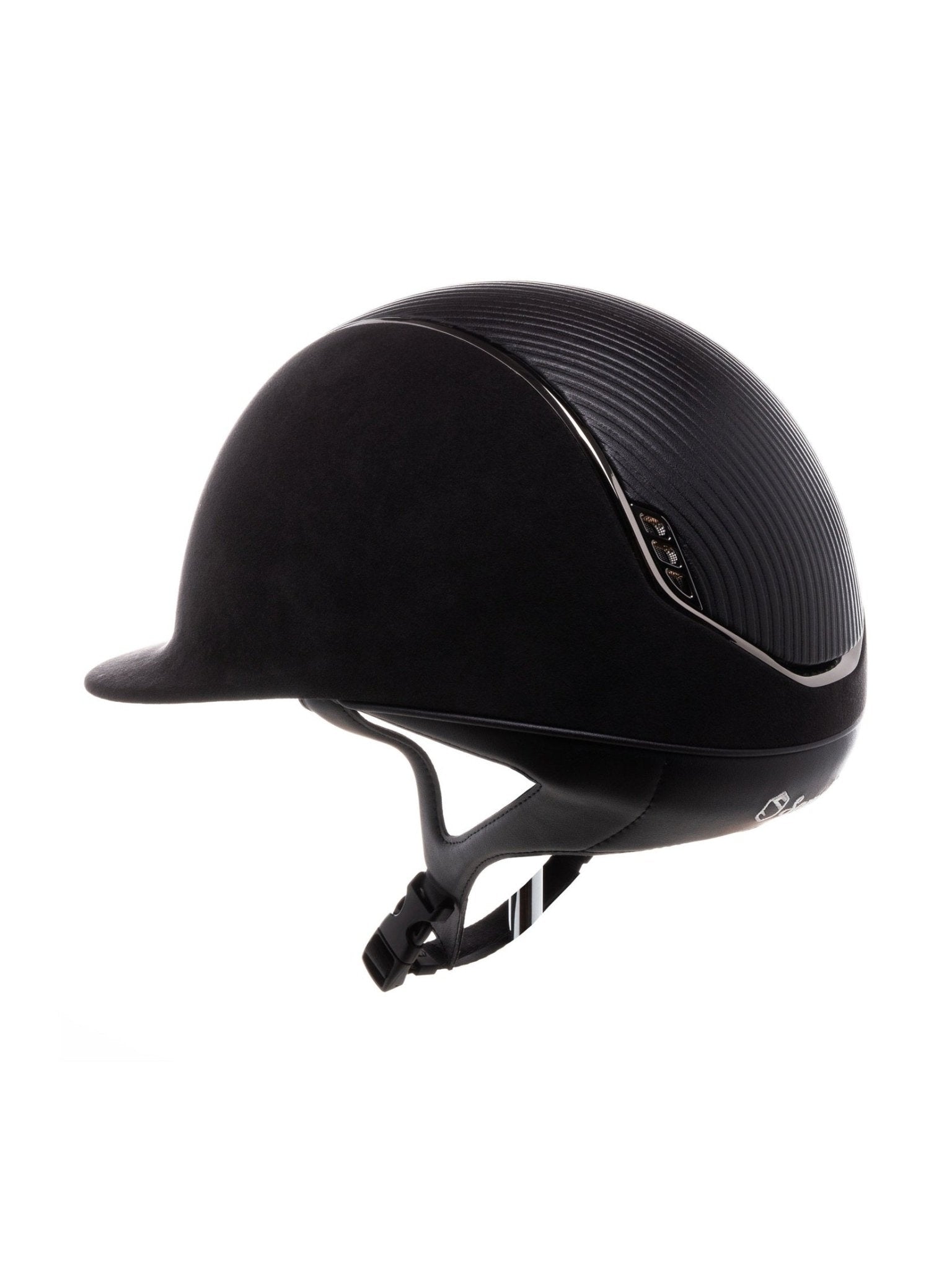 SAMSHIELD KASK PREMIUM 2.0 LEATHER BLACK TOP / CZARNY CHROM / CZARNY CHROM / CZARNY - Samshield Equishop