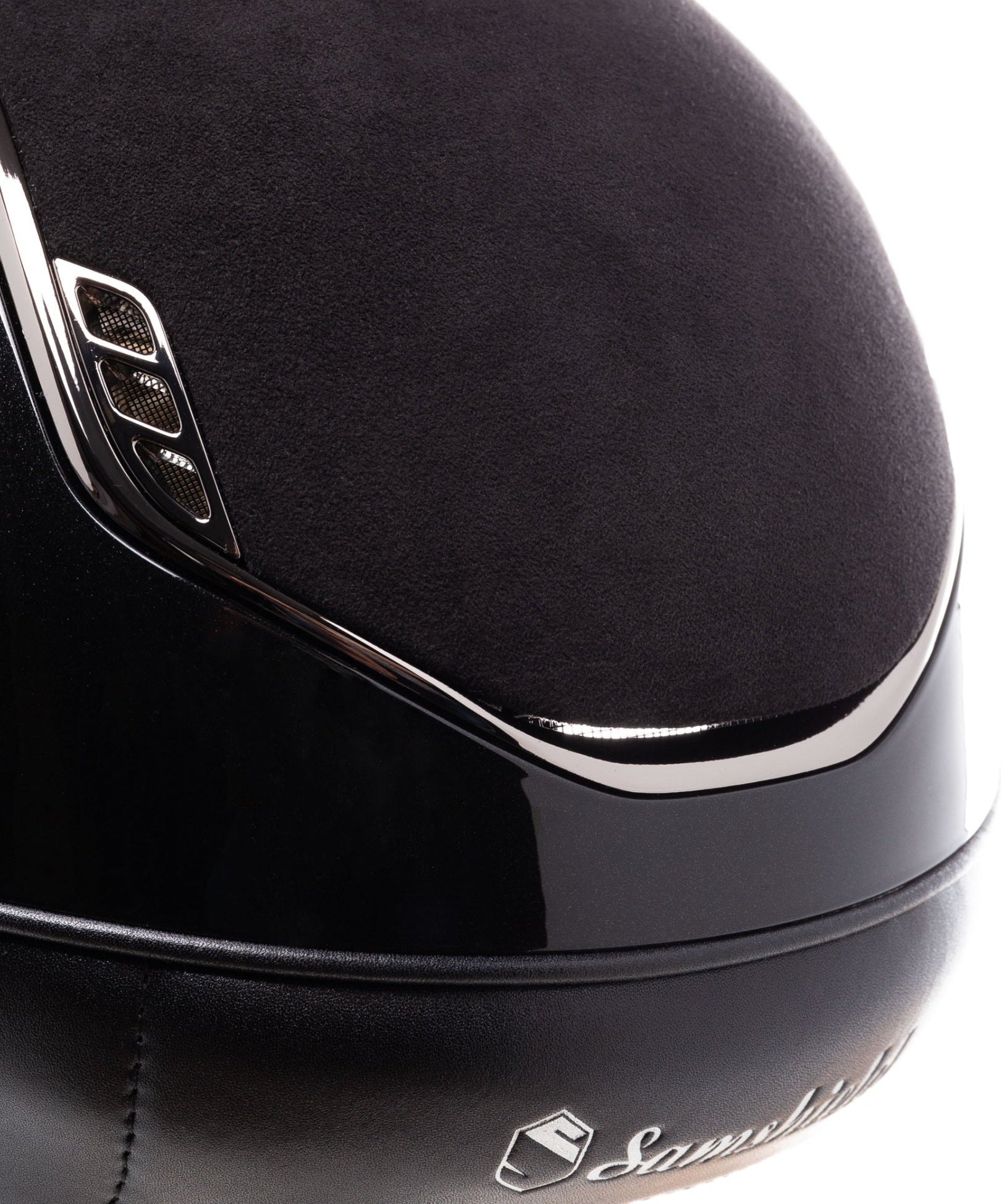 SAMSHIELD KASK SHADOWGLOSSY 2.0 / ALC. BLACK TOP/ CZARNY CHROM / CRYSTAL FABRIC / CZARNY - Samshield Equishop