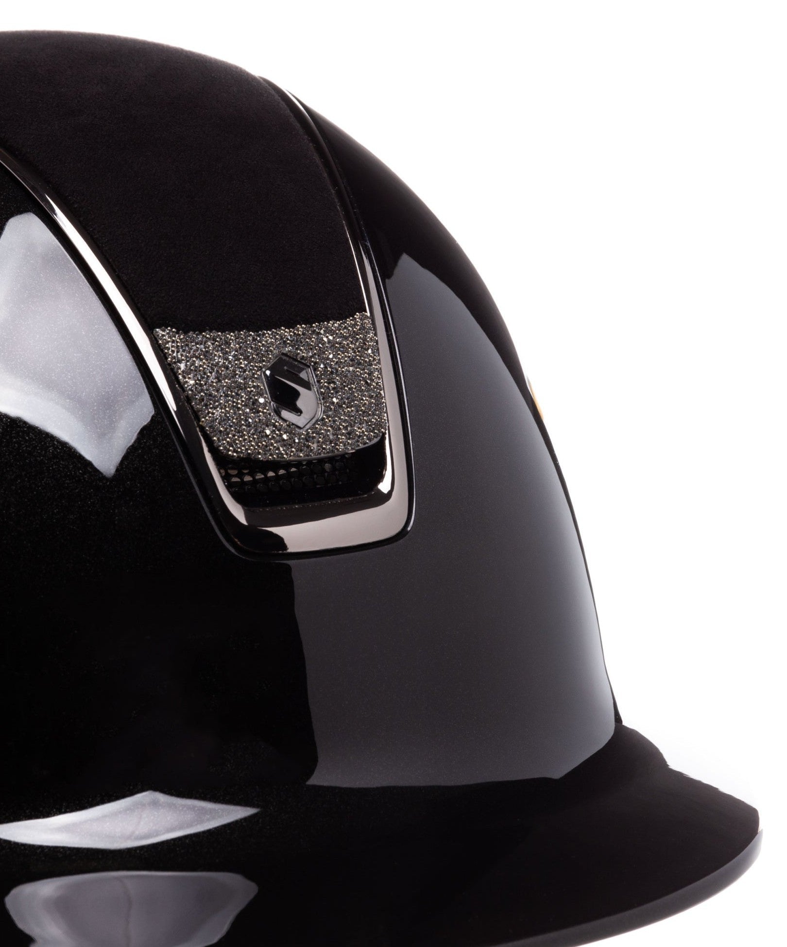 SAMSHIELD KASK SHADOWGLOSSY 2.0 / ALC. BLACK TOP/ CZARNY CHROM / CRYSTAL FABRIC / CZARNY - Samshield Equishop
