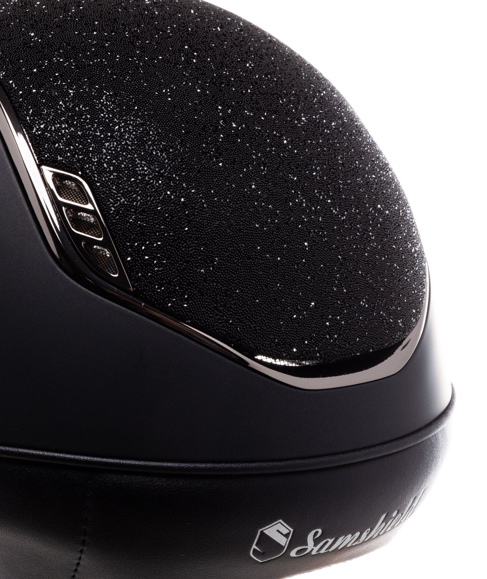 SAMSHIELD KASK SHADOWMATT 2.0 / CRYSTAL FABRIC BLACK / CZARNY CHROM / CZARNY CHROM / CZARNY - Samshield Equishop