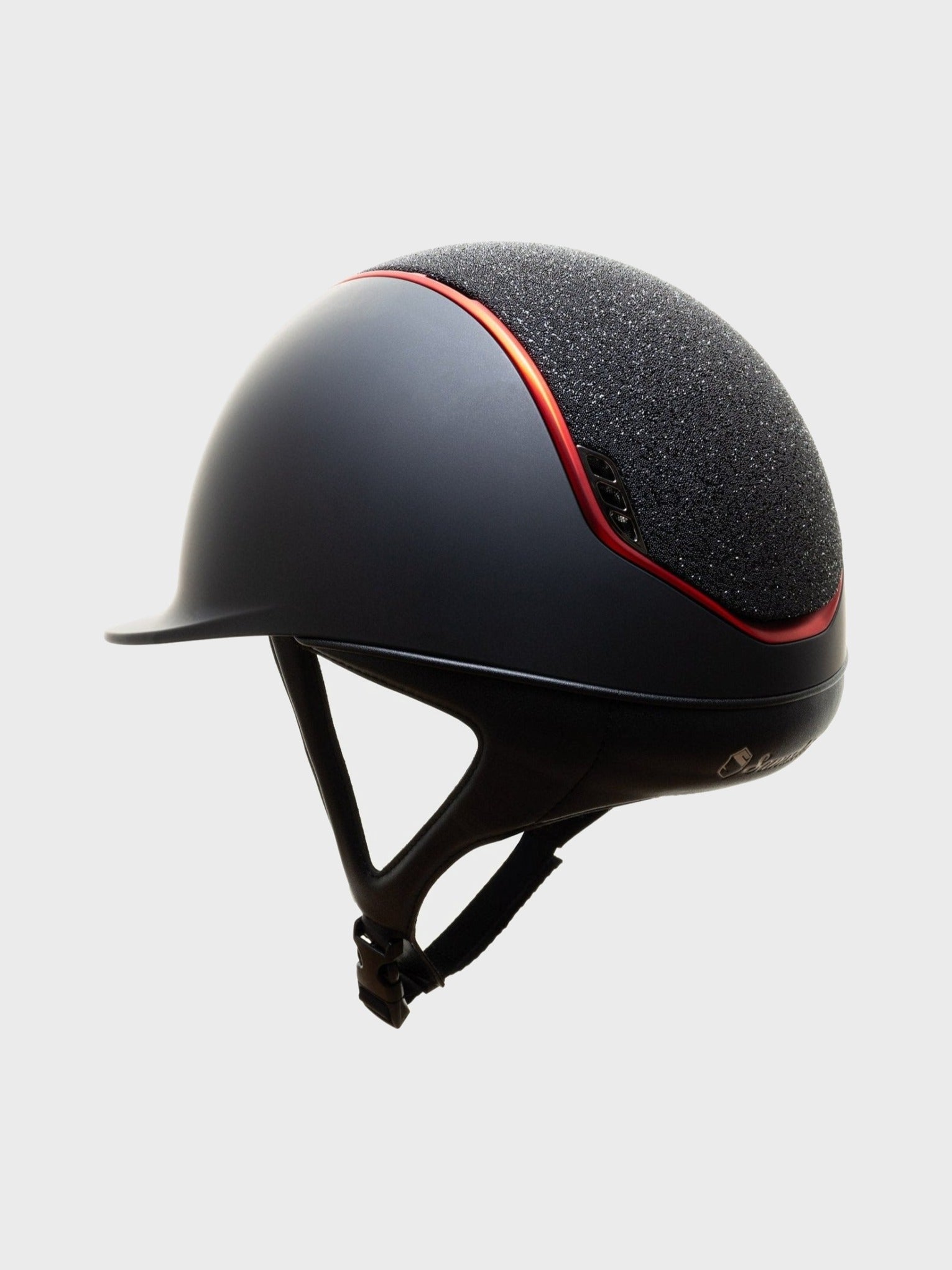 SAMSHIELD KASK SHADOWMATT 2.0 / CRYSTAL FABRIC BLACK / MATT RED / BLACK CHROME / CZARNY - Samshield Equishop