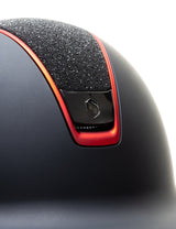 SAMSHIELD KASK SHADOWMATT 2.0 / CRYSTAL FABRIC BLACK / MATT RED / BLACK CHROME / CZARNY - Samshield Equishop