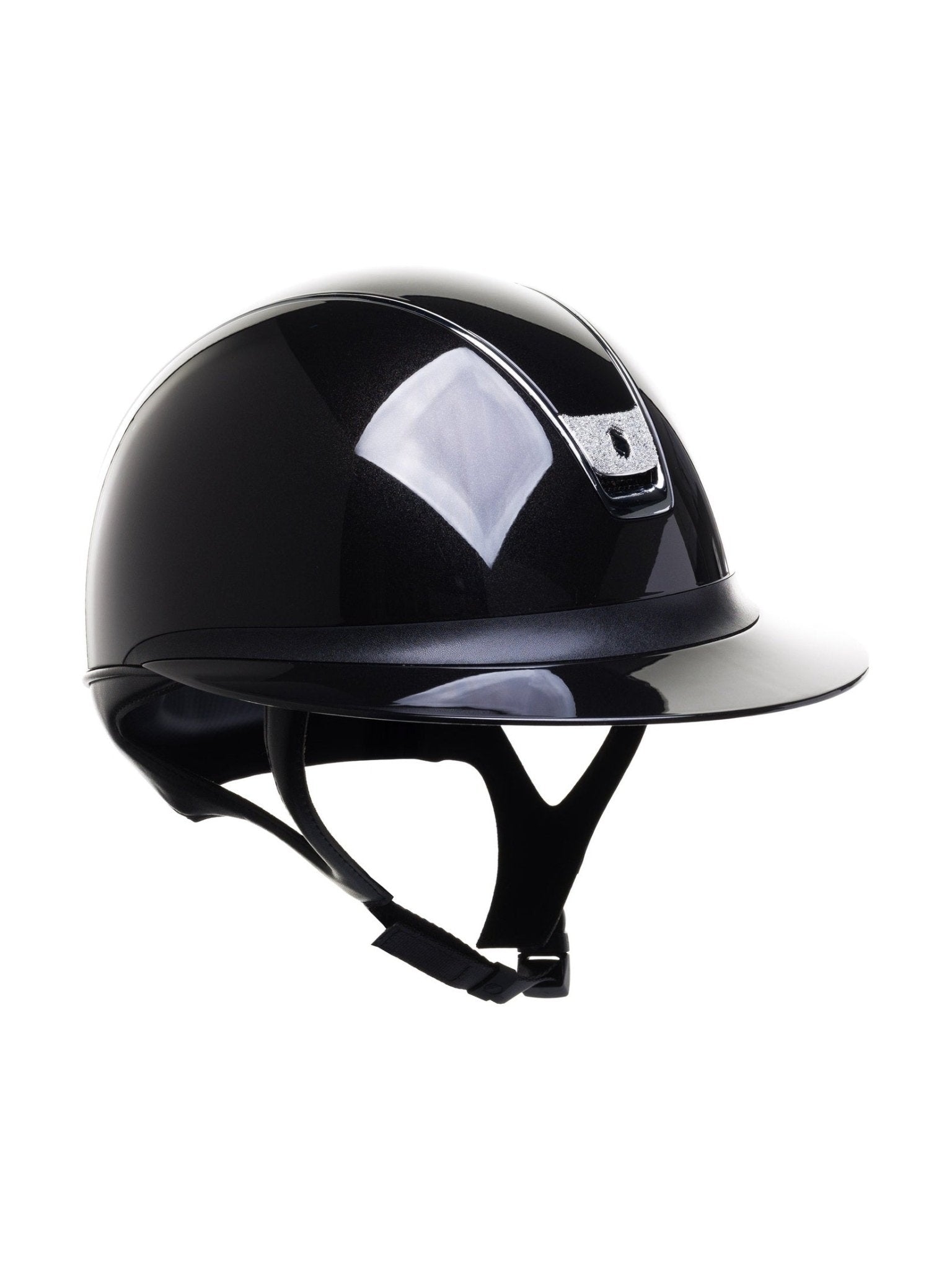 SAMSHIELD MISS SHIELD 2.0 GLOSSY / CRYSTAL FABRIC SILVER BLAZON / CHROME / CZARNY - Samshield Equishop