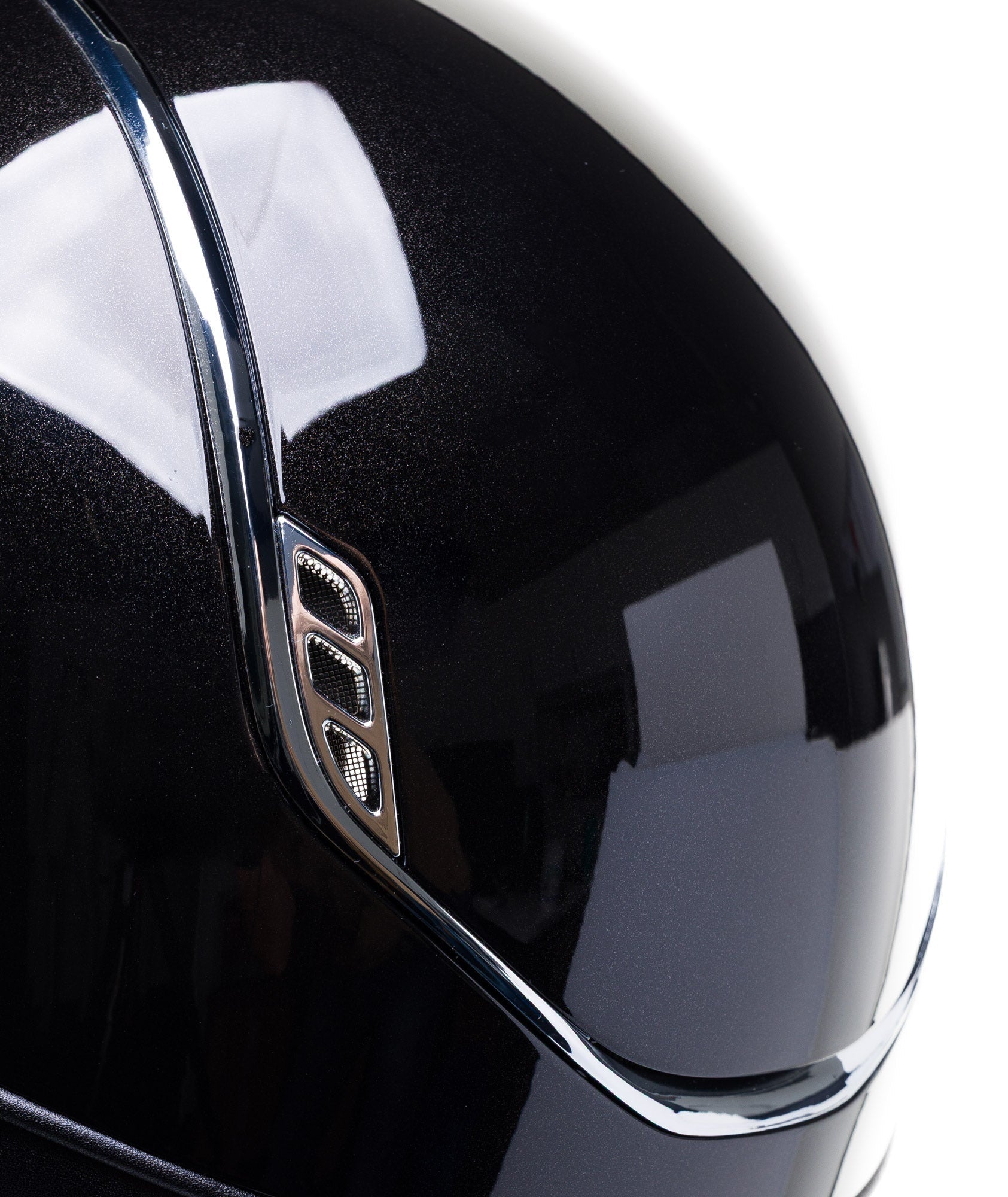 SAMSHIELD MISS SHIELD 2.0 GLOSSY / CRYSTAL FABRIC SILVER BLAZON / CHROME / CZARNY - Samshield Equishop
