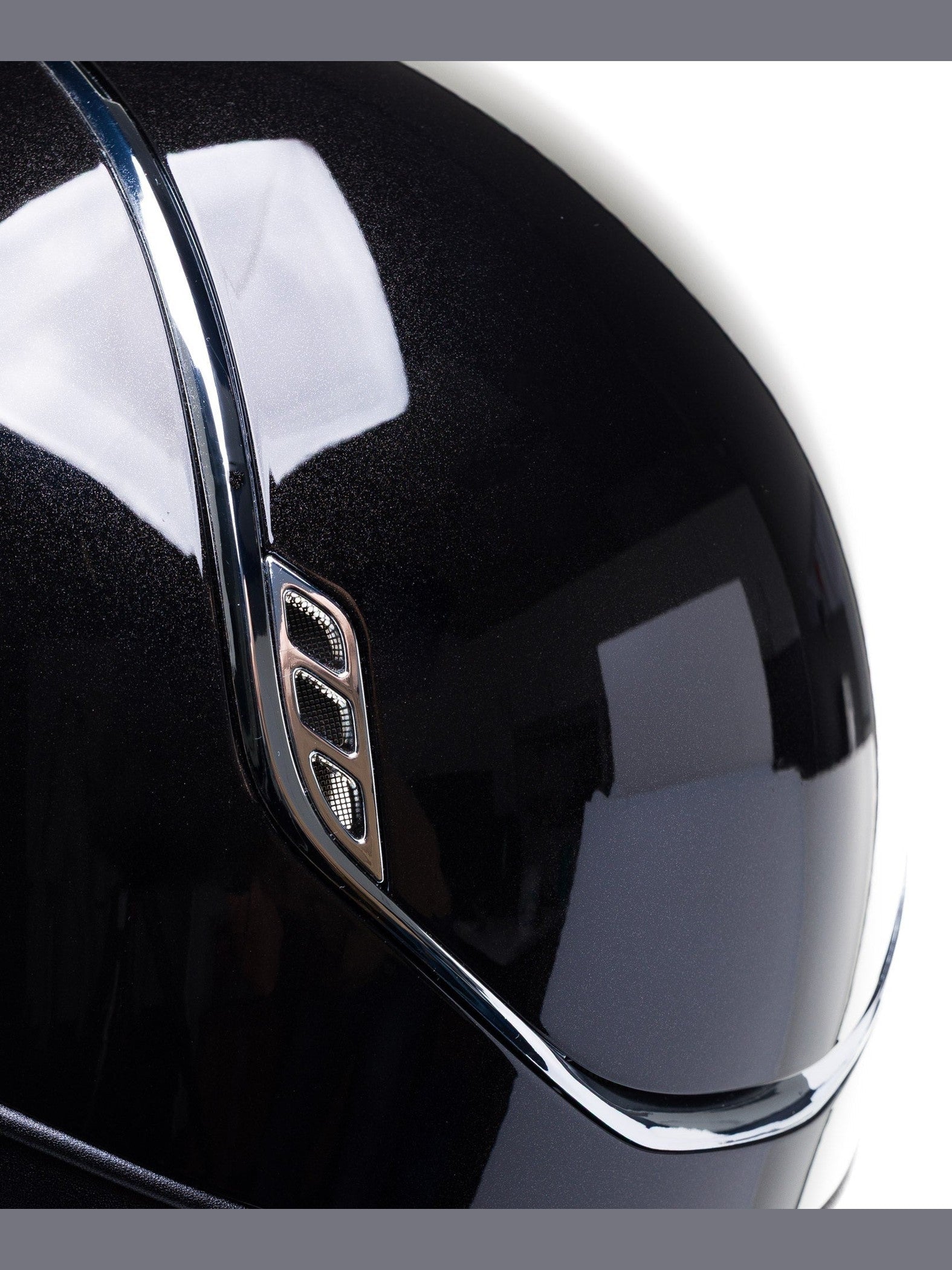 SAMSHIELD MISS SHIELD 2.0 GLOSSY / CRYSTAL FABRIC SILVER BLAZON / CHROME / CZARNY - Samshield Equishop