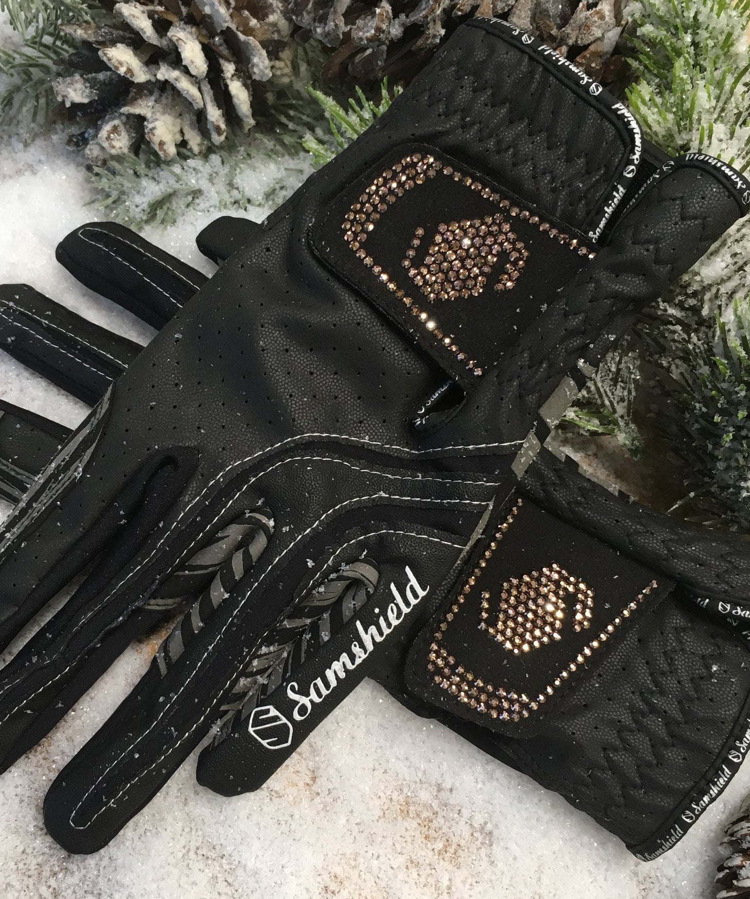 SAMSHIELD RĘKAWICZKI V - SKIN SWAROVSKI ROSE GOLD - Samshield Equishop