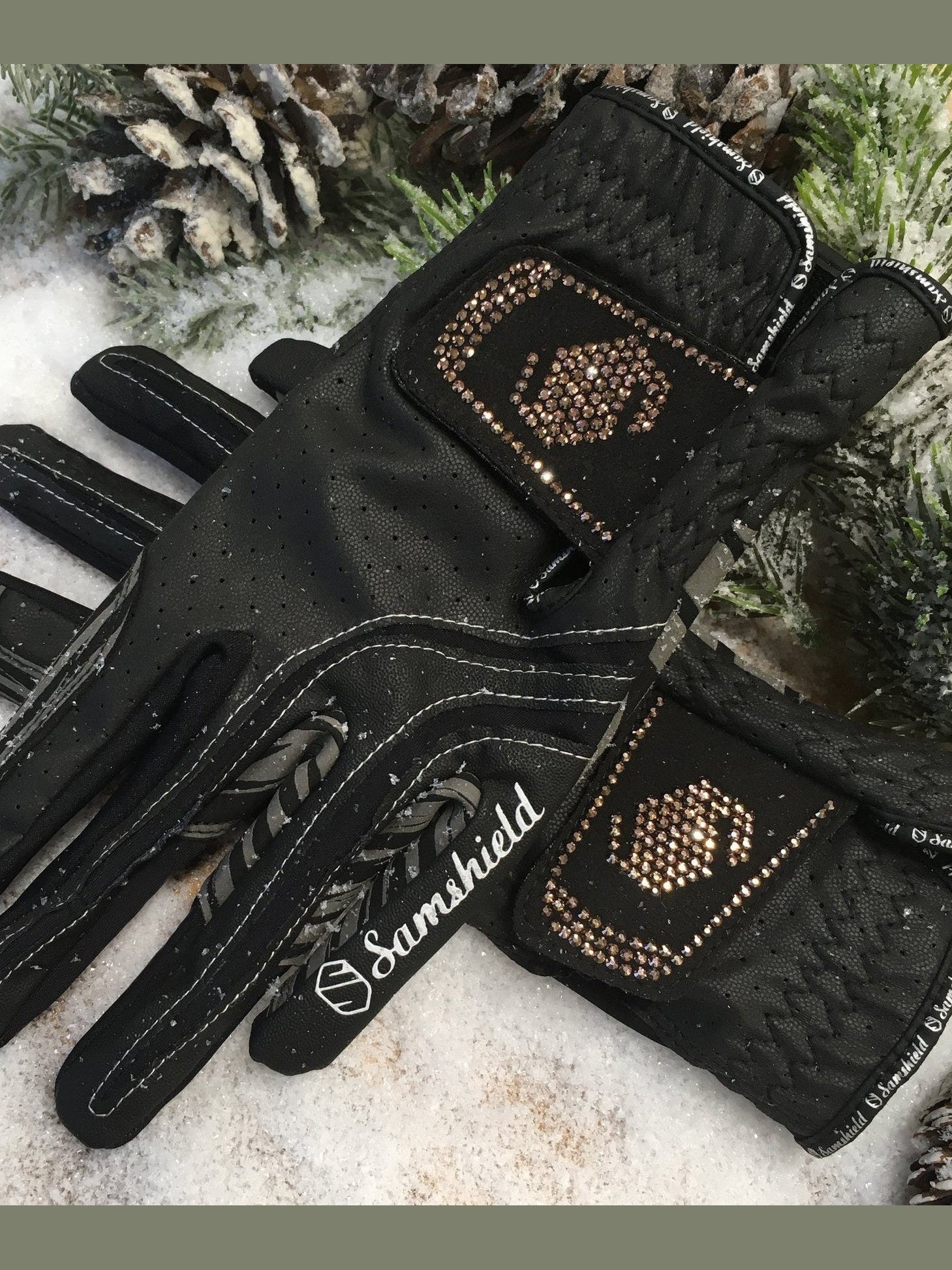 SAMSHIELD RĘKAWICZKI V - SKIN SWAROVSKI ROSE GOLD - Samshield Equishop