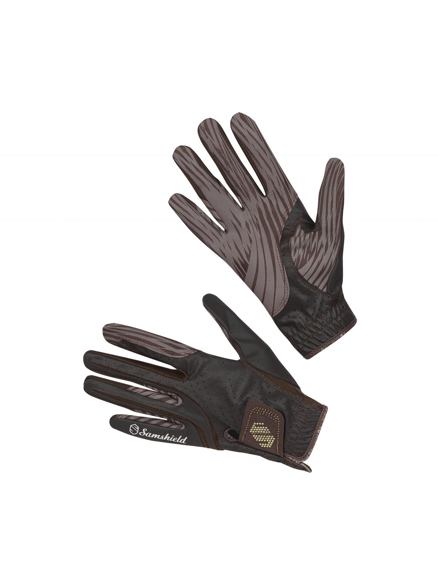 SAMSHIELD V - SKIN SWAROVSKI RĘKAWICZKI JEŹDZIECKIE BRĄZOWE - Samshield Equishop