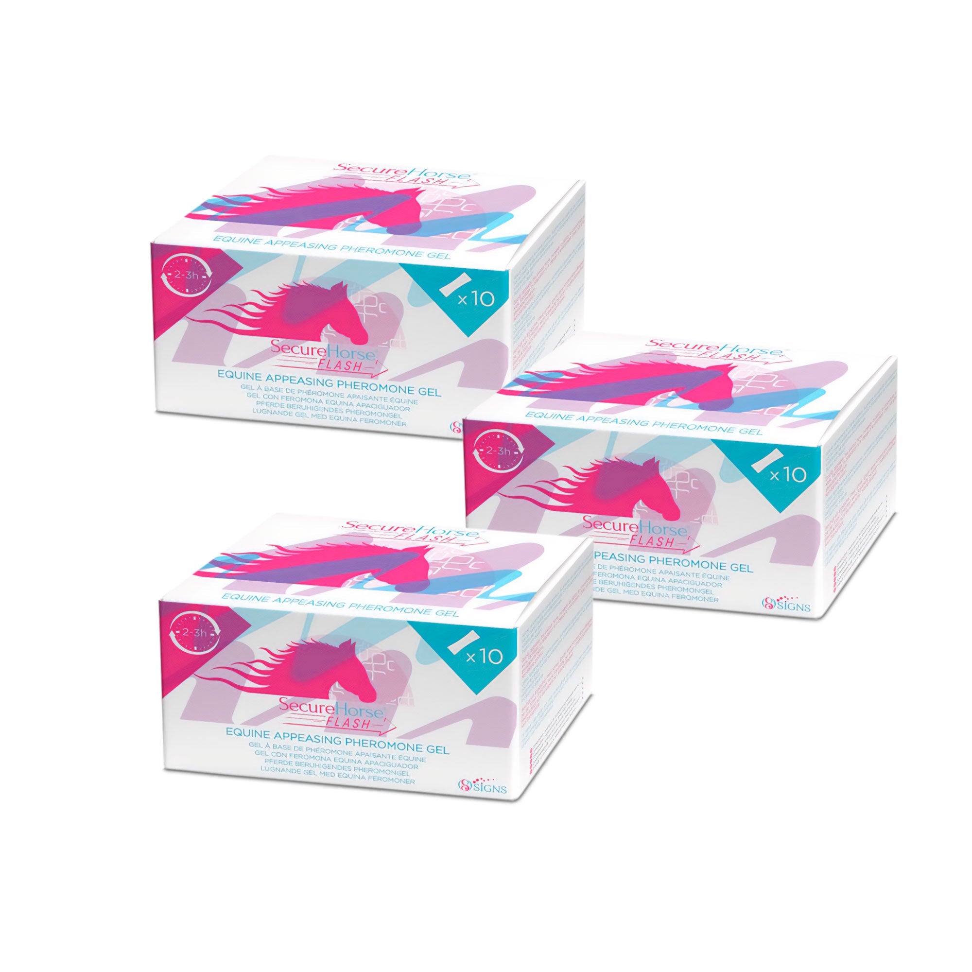 SECURE HORSE FLASH FEROMONY DLA KONI W FORMIE ŻELU PAKIET 3 SZT. - Signs Equishop